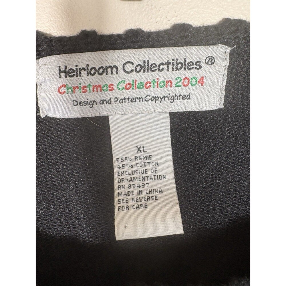 Vintage‎ Heirloom Collectibles 2004 Christmas Embroidered Cardigan Sweater XL - Picture 3 of 5